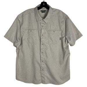 Eddie Bauer Mens Size XL Short Sleeve Button Front Shirt‎ Beige